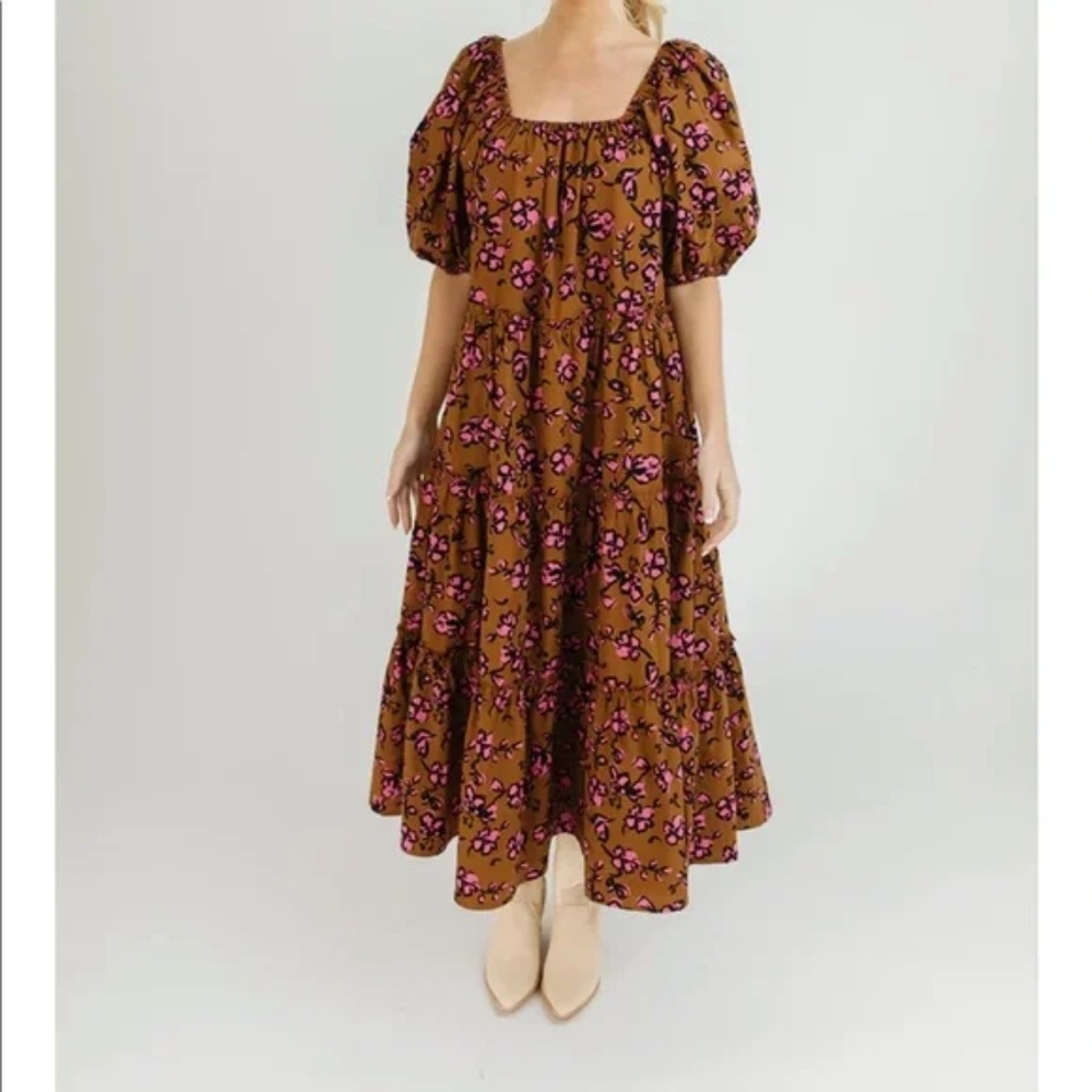 Zoco Daymaker Dress in Brown and Pink Floral